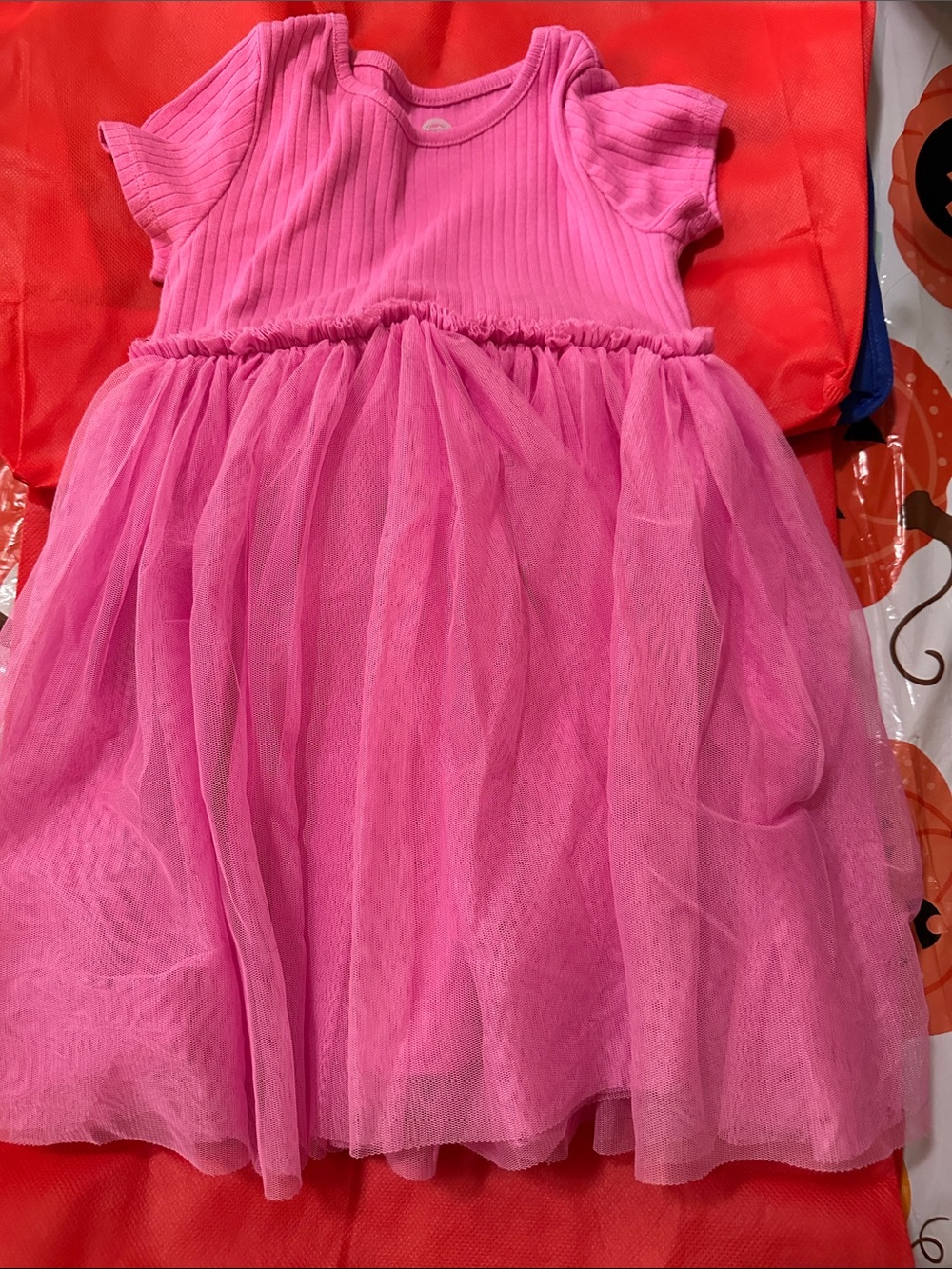 wonder nation Pink Ribbed Bodice Tulle Dress